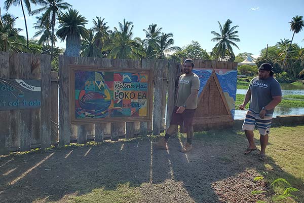 image our crew having fun at Loko Ea fishpond